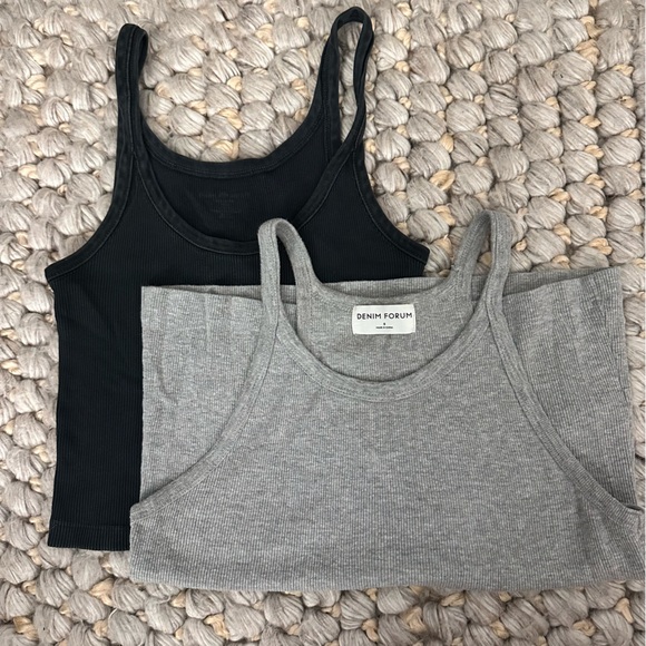 Brandy Melville + Denim Forum Tank Bundle small grey - Picture 1 of 4